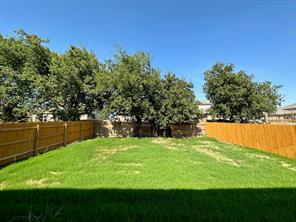 213 Saide Street Georgetown, TX 78626 - Photo 31 of 32 Expansive backyard featuring a lush lawn, privacy fencing, and mature perimeter trees