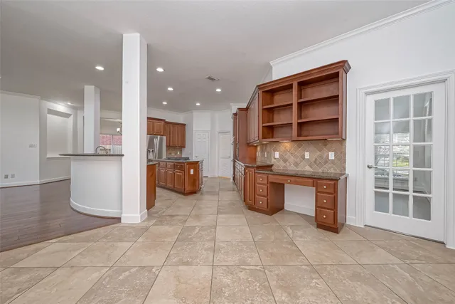 a view of a kitchen with a sink