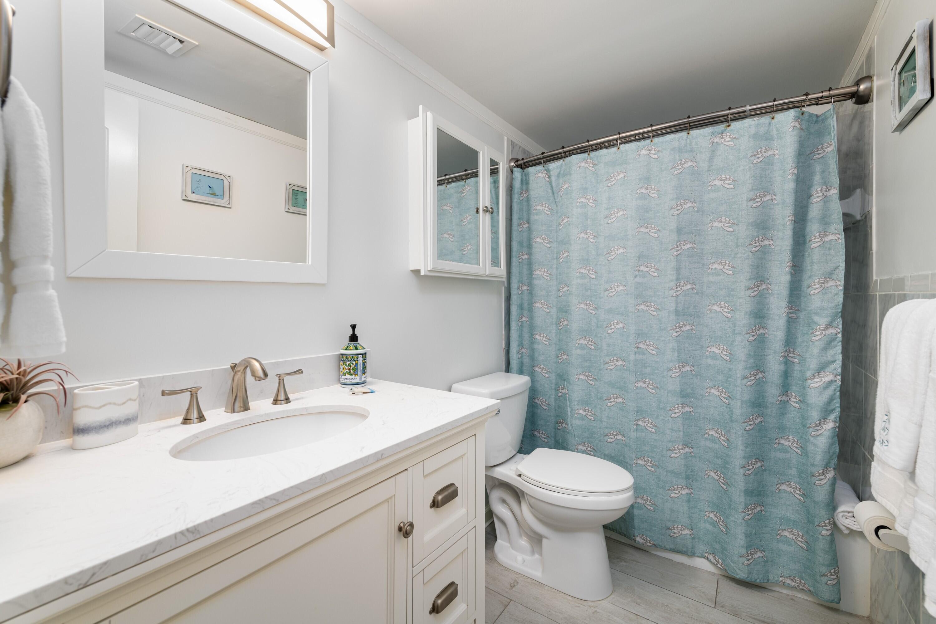 105 Ave D, Unit 101 Marathon, FL 33050 - Photo 23 of 32 a bathroom with a sink a toilet and a mirror