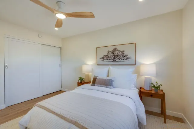 a view of a backyard with a garden