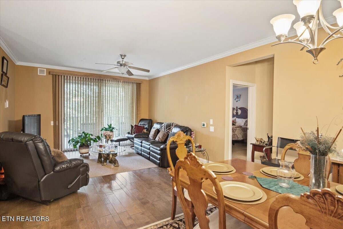 315 Centennial Bluff Boulevard Oak Ridge, TN 37830 - Photo 8 of 24 a living room with furniture kitchen view and a large window