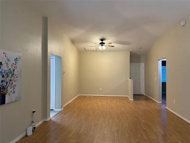 a view of a room with a staircase