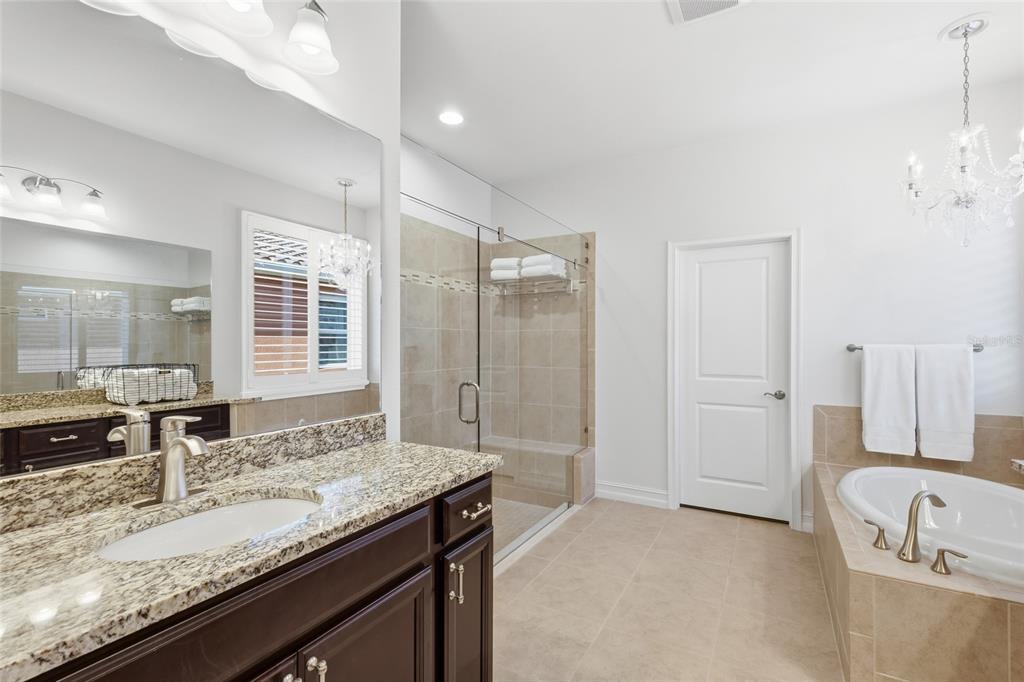 12106 Perennial Place Lakewood Ranch, FL 34211 - Photo 22 of 66 a bathroom with a granite countertop sink and a mirror