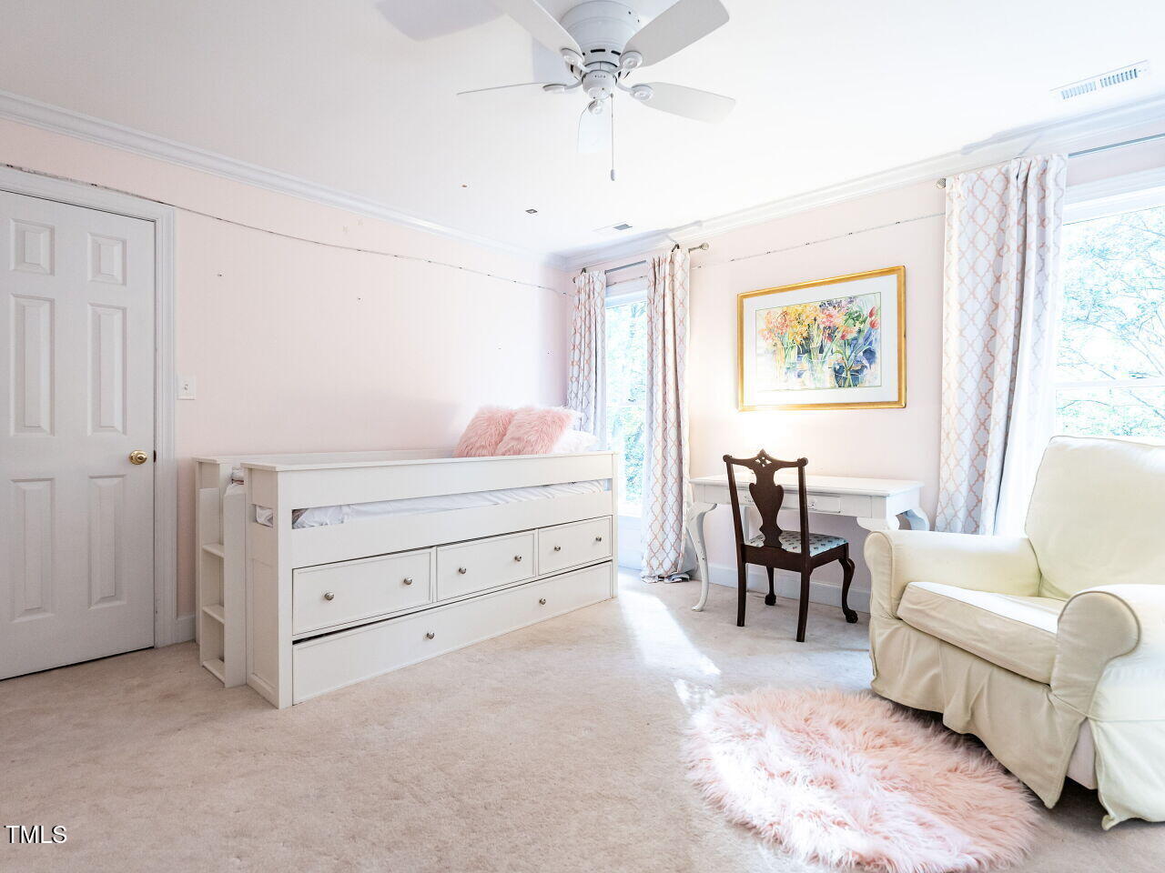 2100 Fallon Oaks Court Raleigh, NC 27608 - Photo 12 of 20 a bedroom with furniture and a baby crib