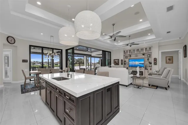 a living room with furniture and a couch
