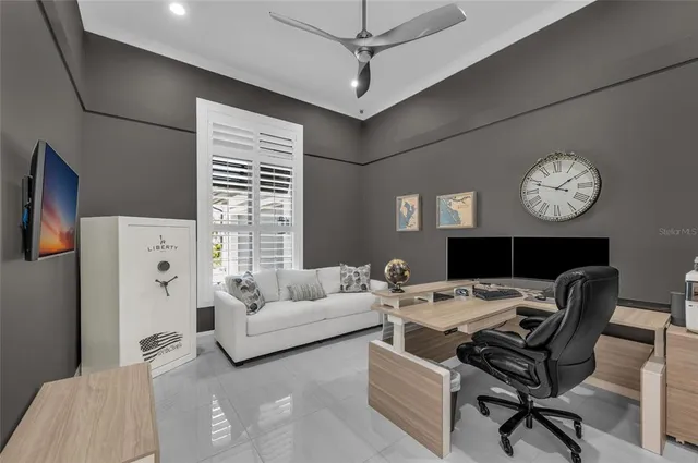 a view of a city with an outdoor space