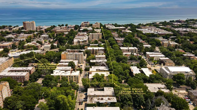an aerial view of multiple house