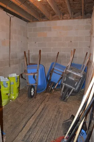 a view of a room with racks