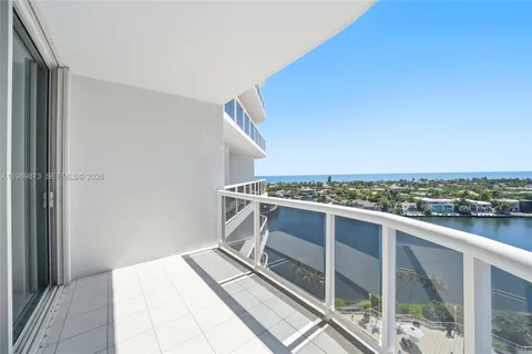a view of a balcony with city view