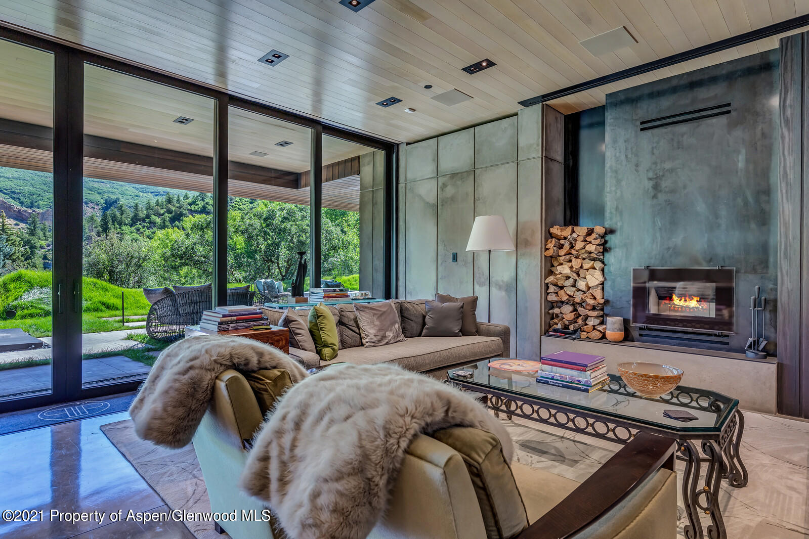 276 Coach Road Aspen, CO 81611 - Photo 44 of 68 a living room with furniture and a fireplace