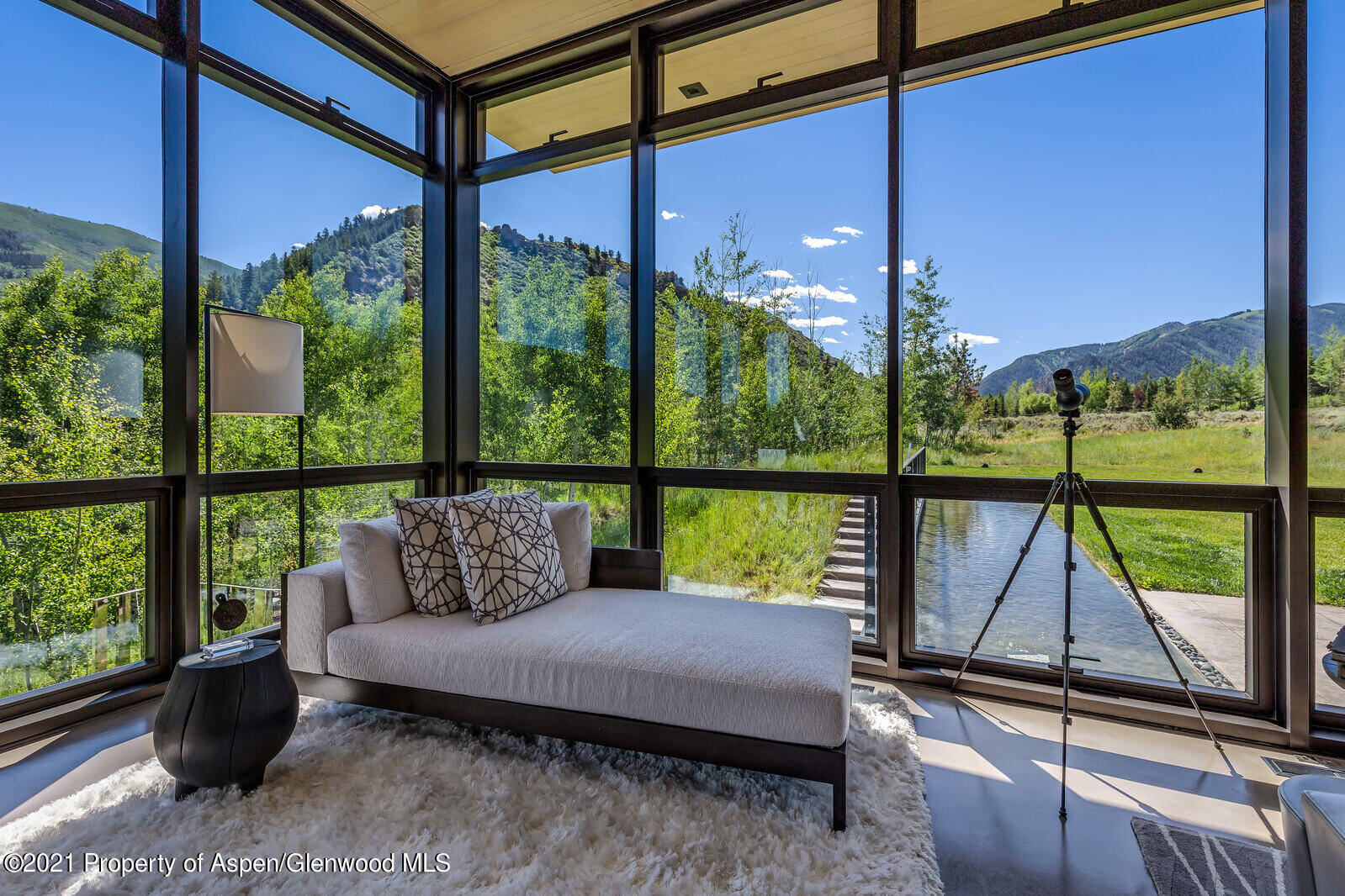 276 Coach Road Aspen, CO 81611 - Photo 9 of 68 9-Living-View-Waterfeature
