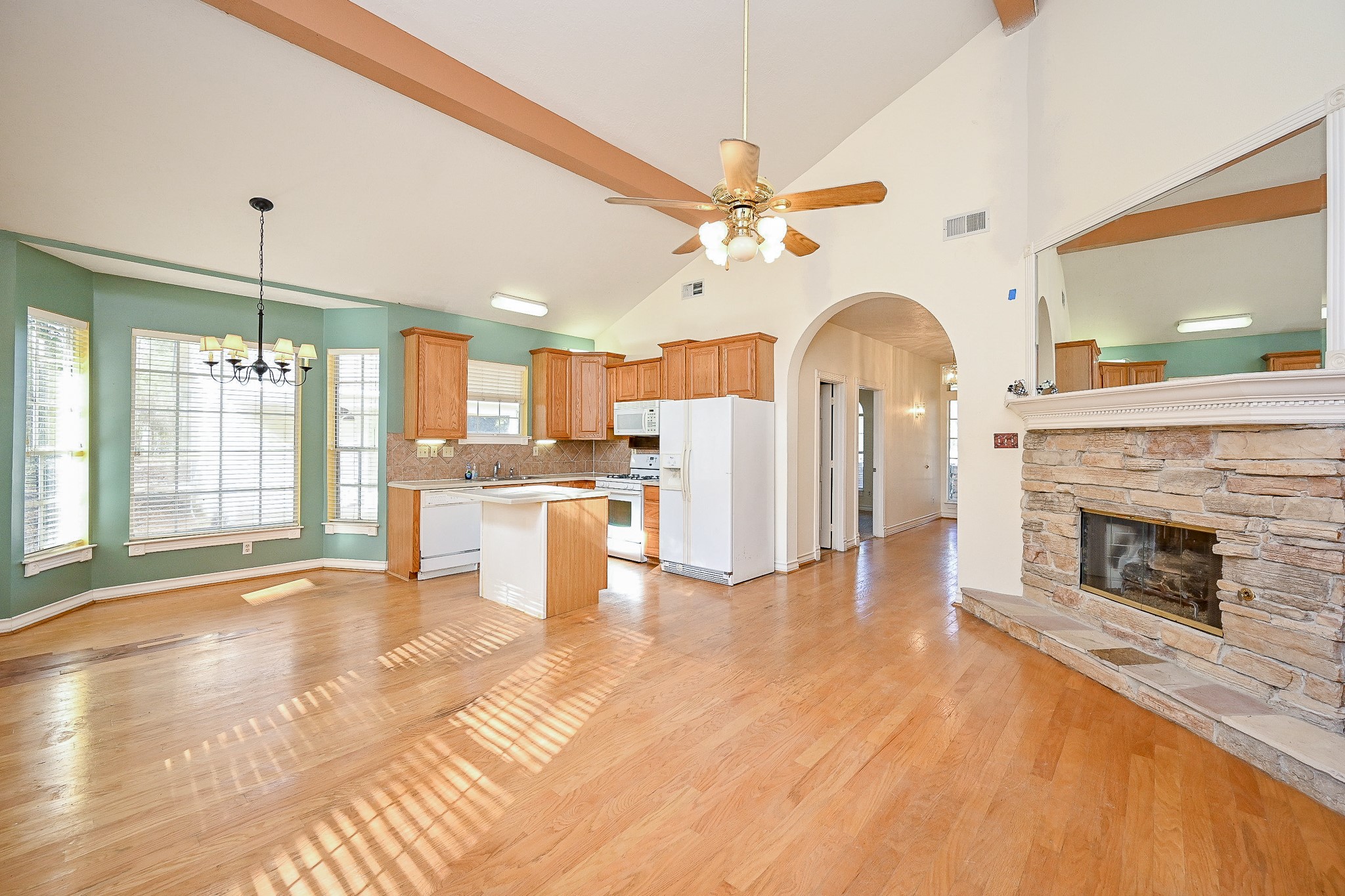 26824 Victory Lane Spring, TX 77386 - Photo 8 of 27 a view of a living room with fireplace wooden floor