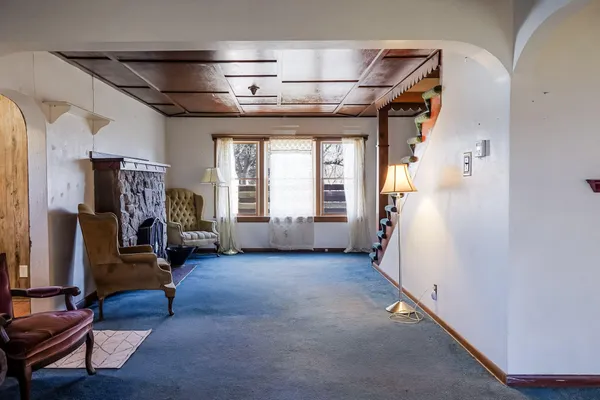 a room with furniture and a window