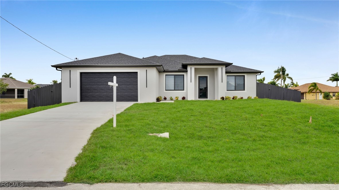 a brick house with a yard