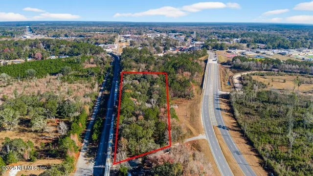 an aerial view of city