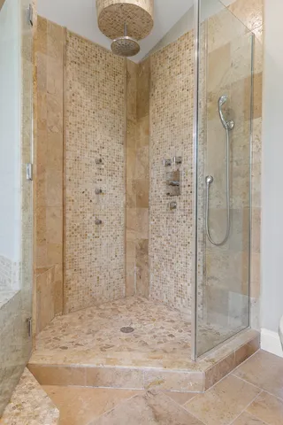 a bathroom with a shower