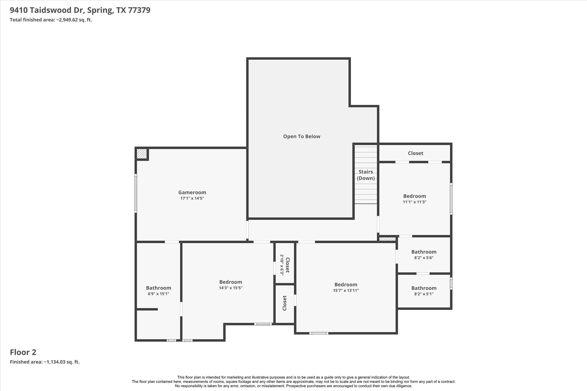 9410 Taidswood Drive Spring, TX 77379 - Photo 40 of 40 Check out the floor plan but also don't forget to look at our fully virtual 3D tour that walks you through the house, step by step, room by room. You can tour this home from absolutely anywhere in the world! Find the link in the listing details. All room measurements are approximate and should be independently verified. These are provided as a courtesy from our photographer.