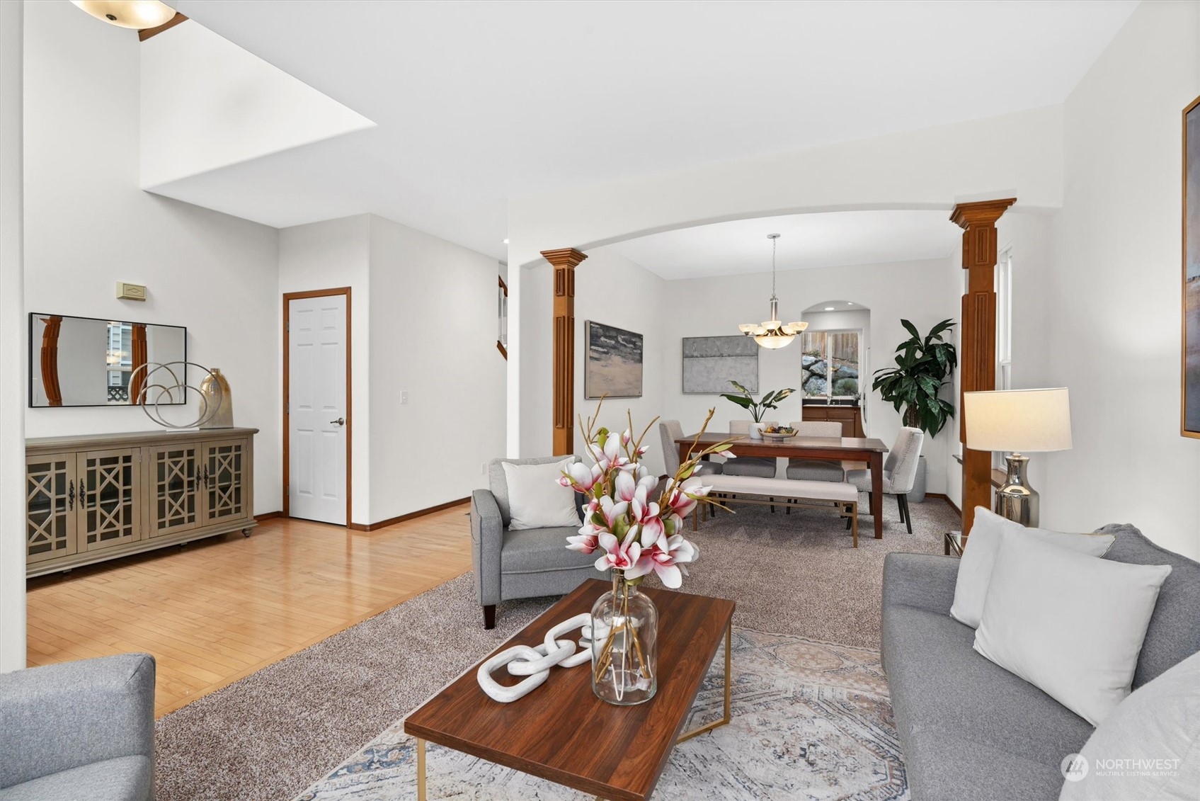 18705 13th Drive Southeast Bothell, WA 98012 - Photo 5 of 40 a living room with furniture and view of kitchen
