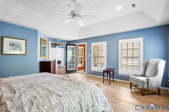 a view of a balcony with wooden floor