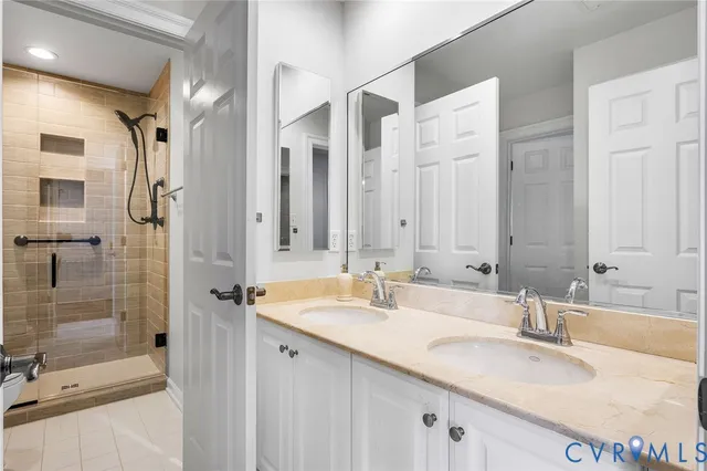 a bathroom with a shower