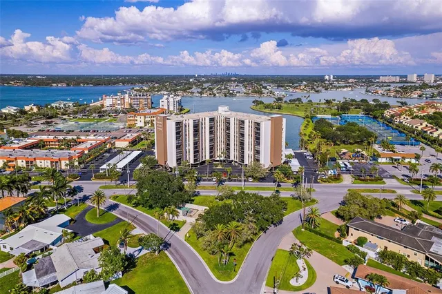 a front view of building with yard