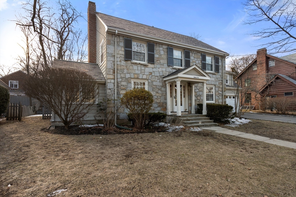 21 Sheldon Road Newton, MA 02459 - Photo 2 of 34 a front view of a house with a yard