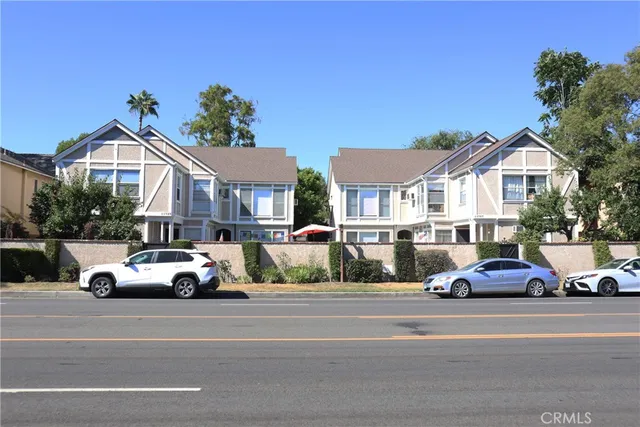 a car parked in front of a house