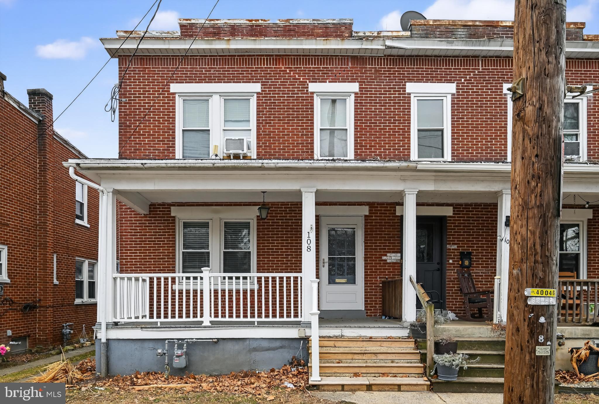 front view of a house with a porch