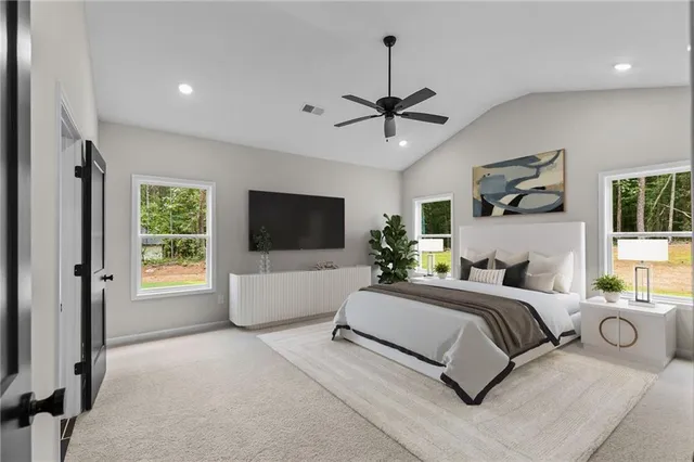 a black and white photo of a room