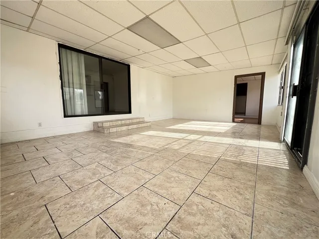 a view of a utility room with empty racks