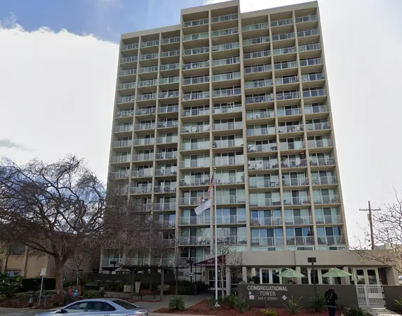 a front view of a building