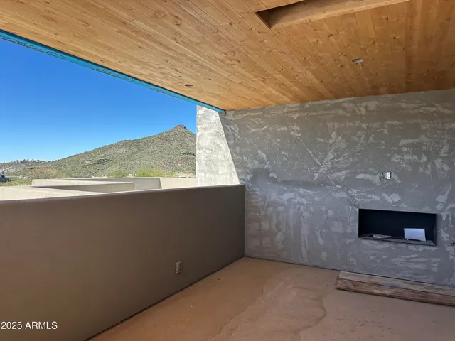 a room with mirror and window