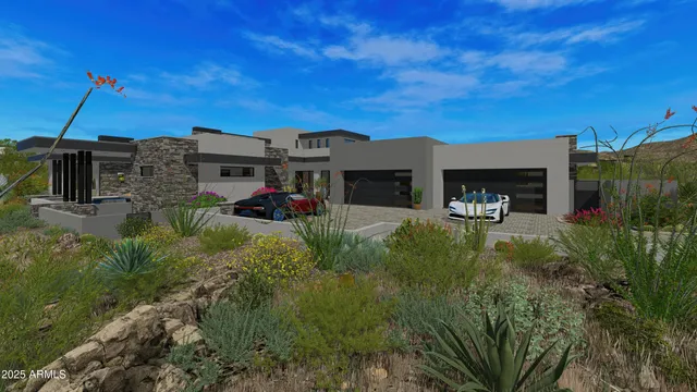 a view of a lake with a mountain in the background