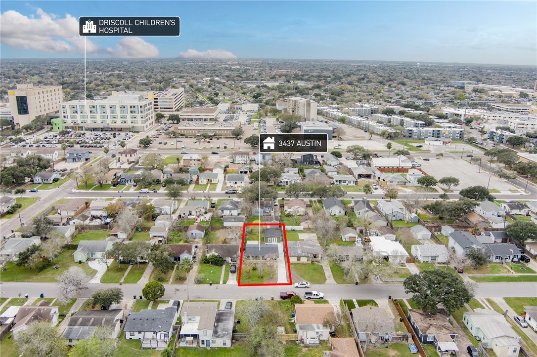 3437 Austin Street Corpus Christi, TX 78411 - Photo 26 of 35 an aerial view of residential building and parking space