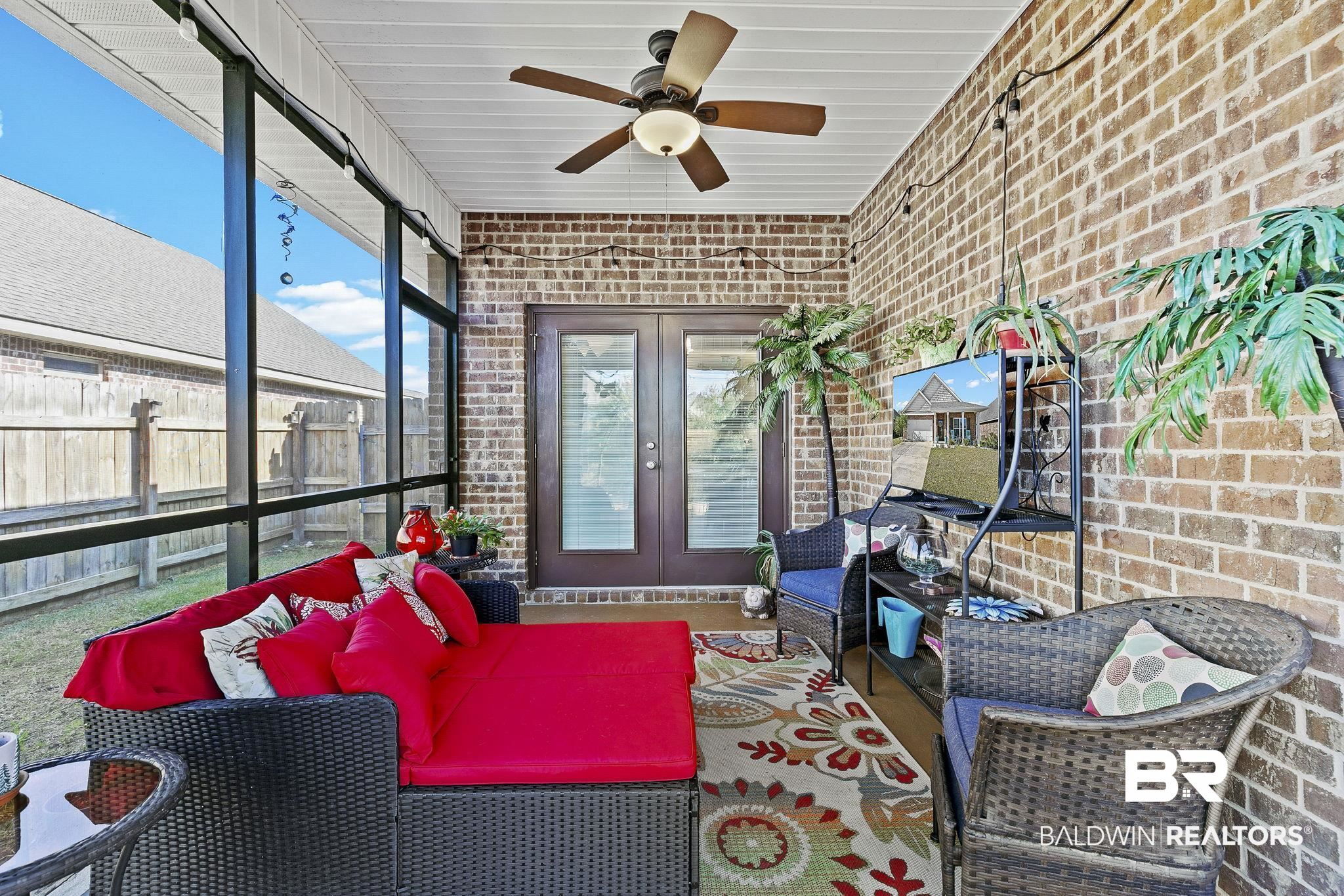 1319 Kairos Loop Foley, AL 36535 - Photo 41 of 64 Sunroom / solarium featuring ceiling fan and french doors