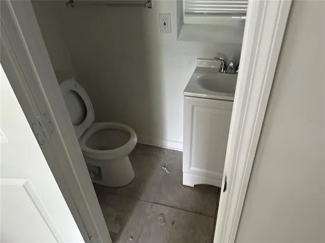 a close view of cabinet and washer