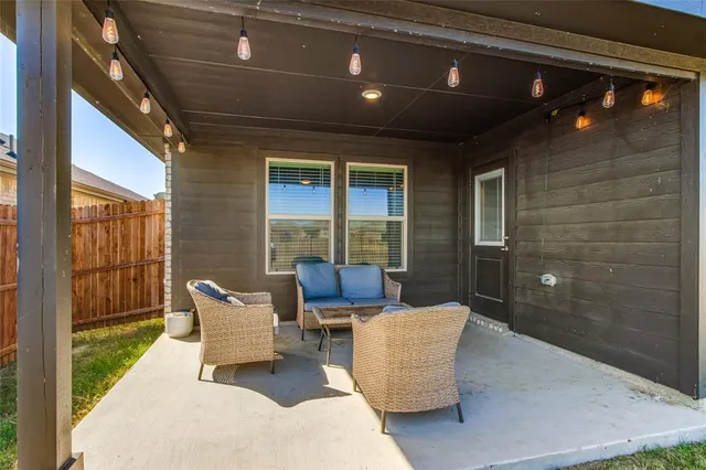 a outdoor space with patio furniture