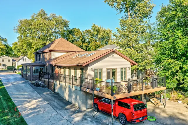 a house view with a garden space