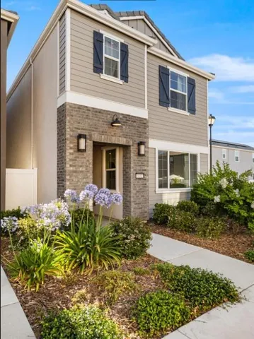 a view of a palm trees in front of house