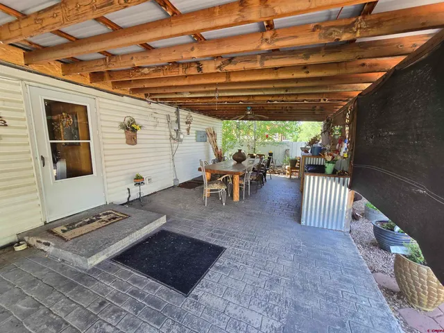 a view of outdoor space with seating area