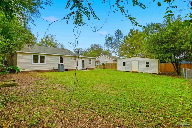 a house view with a garden space
