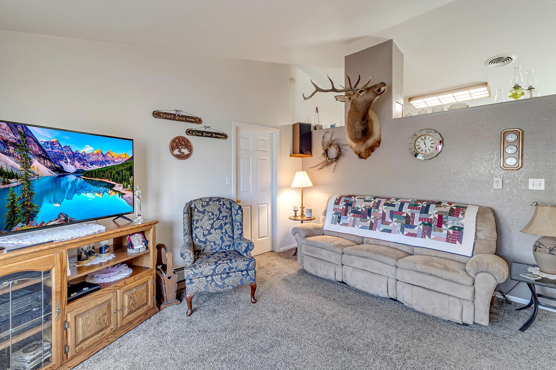 110 Sunset Drive Fruita, CO 81521 - Photo 9 of 39 a living room with furniture and a flat screen tv
