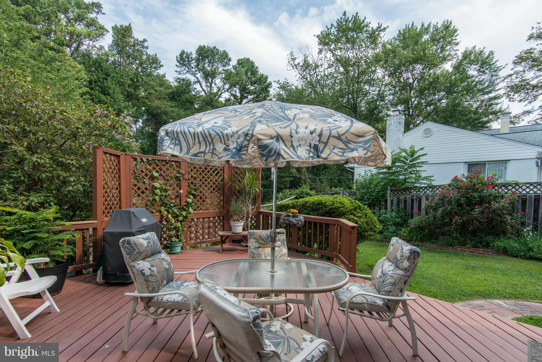 7522 Havelock Street Springfield, VA 22150 - Photo 23 of 30 a view of backyard with outdoor seating and green space