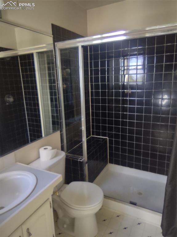 423 Ridge Road Divide, CO 80814 - Photo 25 of 48 a bathroom with a sink a toilet and shower