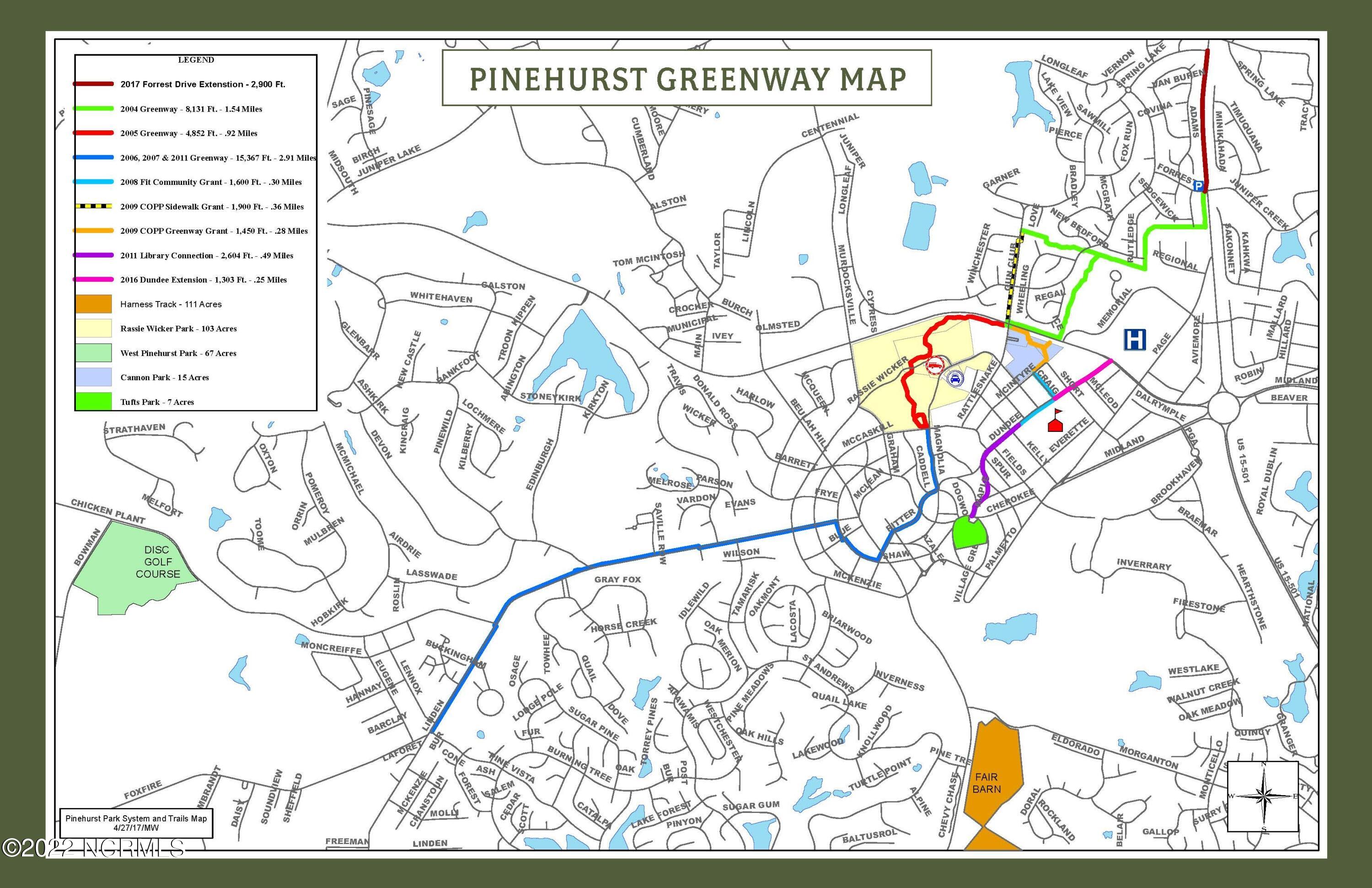 40 Dundee Road Pinehurst, NC 28374 - Photo 40 of 61 Pinehurst Greenway Trail map