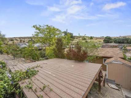 a view of a terrace with a yard