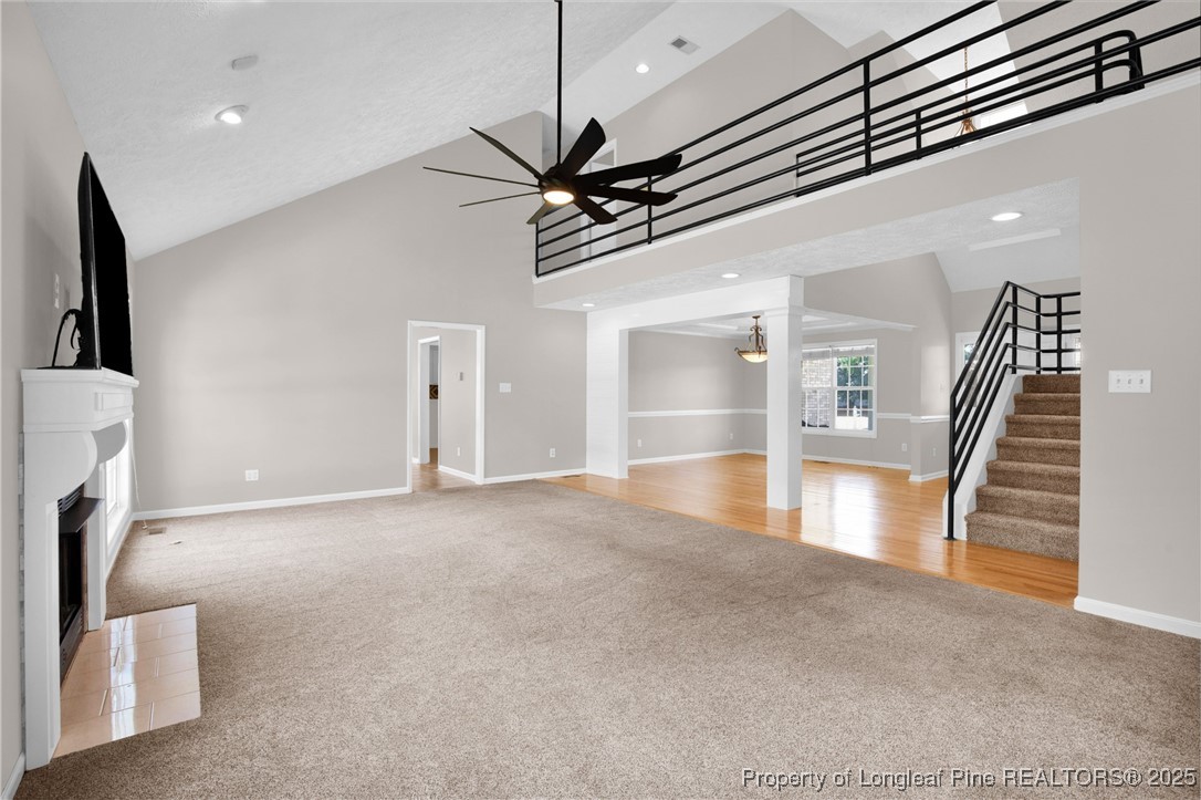 995 Adcox Road Raeford, NC 28376 - Photo 15 of 50 a view of an empty room with a fireplace