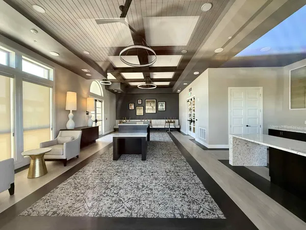 a large hall with lots of counter space