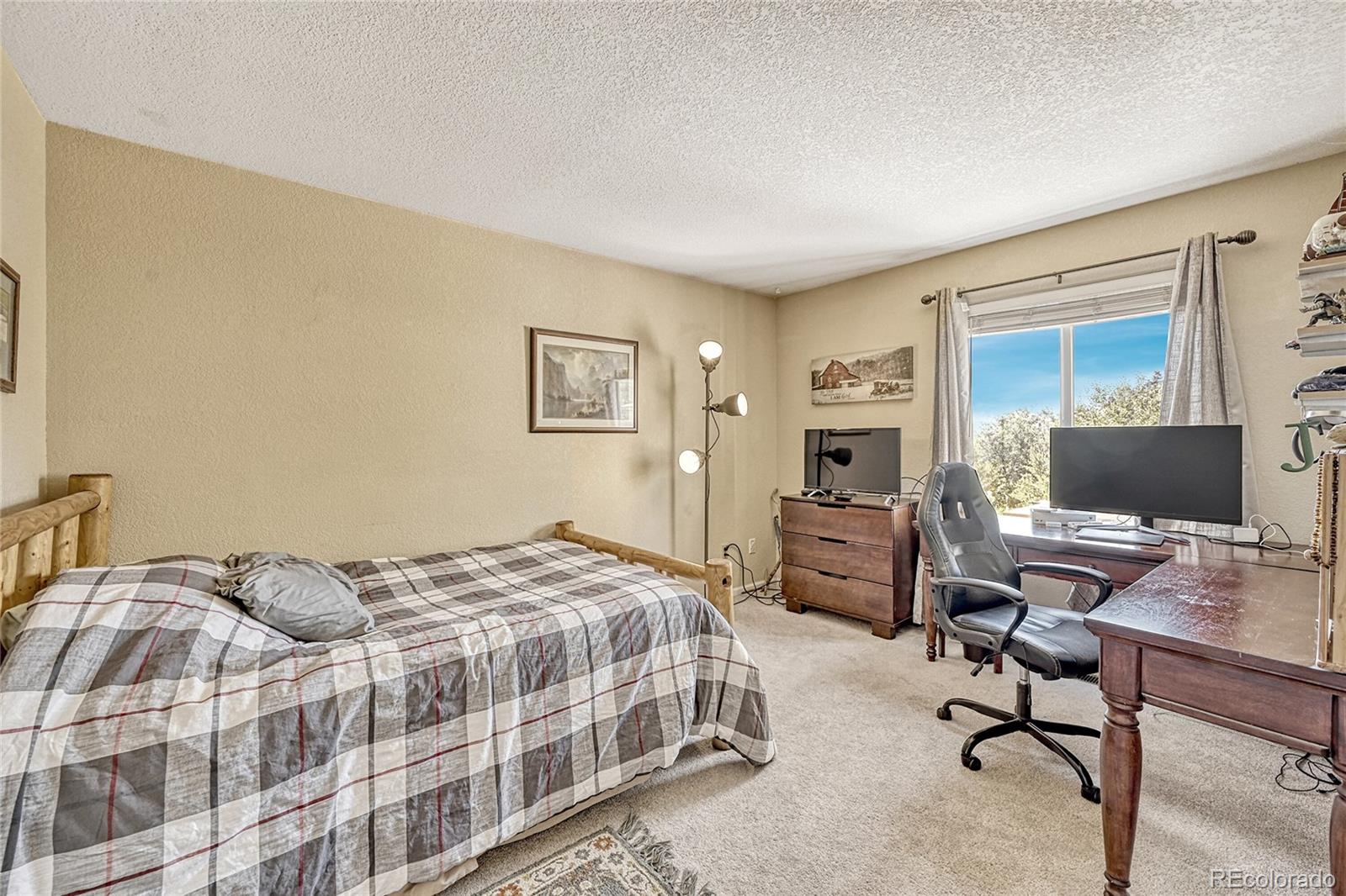 9754 Chanteclair Circle Highlands Ranch, CO 80126 - Photo 18 of 47 a bedroom with a bed and a flat screen tv