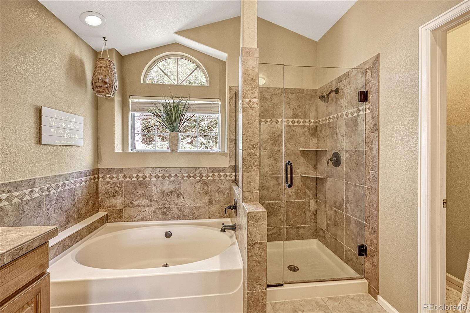 9754 Chanteclair Circle Highlands Ranch, CO 80126 - Photo 25 of 47 a bathroom with a bathtub and a shower